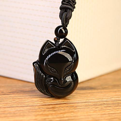 COAI Colgante Zorro en Obsidiana Negra
