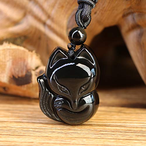 COAI Colgante Zorro en Obsidiana Negra