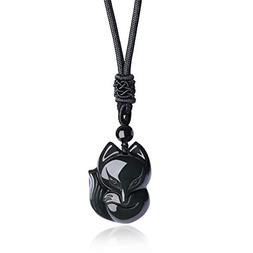 COAI Colgante Zorro en Obsidiana Negra