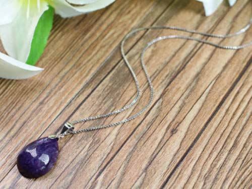 COAI® Collar con Colgante de Piedra Charoite de Gota de Agua 928 Plata esterlina