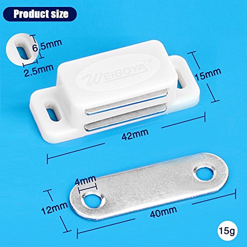 Coardor Cierre Armarios Magnético Pestillo Puerta 12 Piezas Para Puerta De Cocina Home Muebles Blanco Con Tornillos 60 Piezas