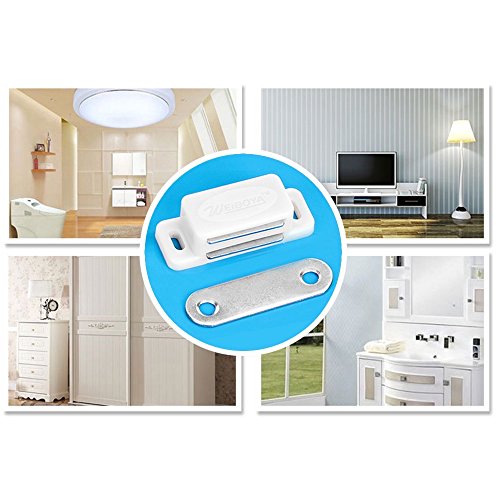 Coardor Cierre Armarios Magnético Pestillo Puerta 12 Piezas Para Puerta De Cocina Home Muebles Blanco Con Tornillos 60 Piezas