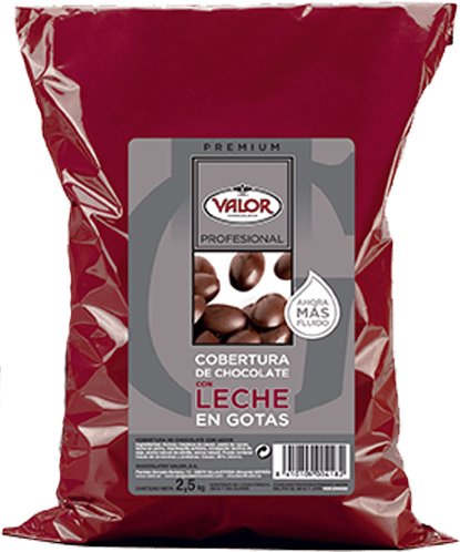 Cobertura de Chocolate con Leche en Gotas - Valor. Pack 2,5 Kg