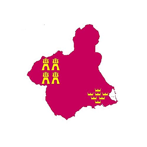 Coche Pegatina La región de murcia mapa calcomanías y calcomanías para automóviles novedad calcomanía gráfica oclusión rasguño 13cm x 12.3cm