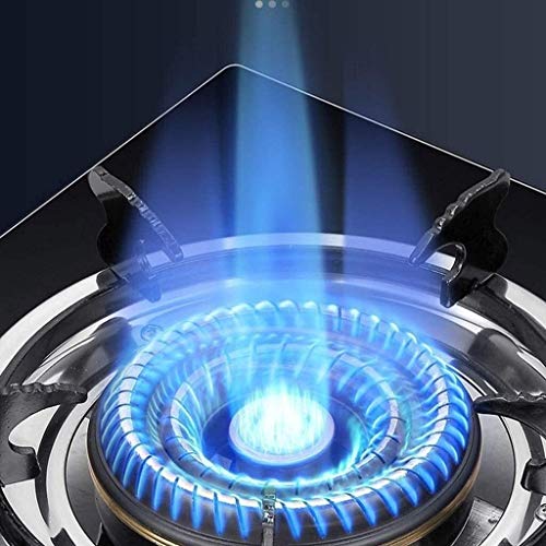 Cocina de gas encimera de cristal templado de gas Negro Tono único quemador de la cocina casera de sobremesa/Embedded (Tamaño: GNL) QIANGQIANG (Size : LPG)