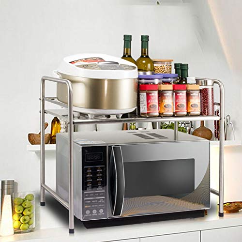 Cocina Entrepaños Cocina de acero inoxidable Encimera Estante de almacenamiento Rack Horno Vertical Rack Horno de microondas Multi-función Pot Rack Cubiertos Rack Spice Rack ( tamaño : 53cm )