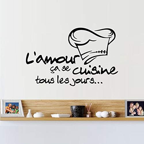 Cocina francesa etiqueta de la pared etiqueta de vinilo decoración para el hogar cocina azulejo pegatinas Artisitc Decoraciones 43x69 cm