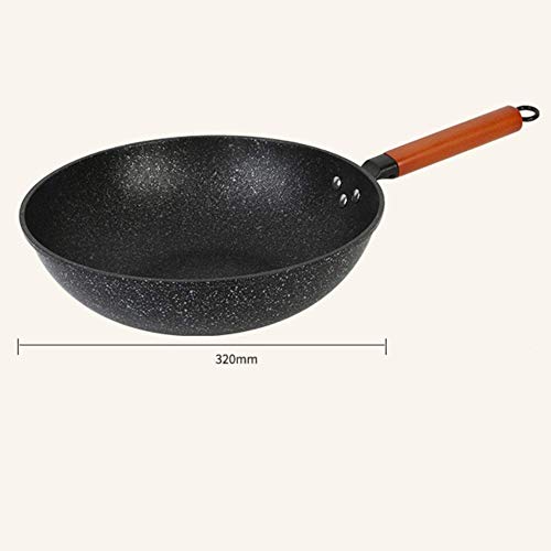 Cocina la parte inferior plana del hogar Wok shabu-shabu Hot Stove Crisol de guisado de gas cocina de inducción universal Pot Maifanshi multi-función antiadherente Sin Aceite fumar marihuana (Color: N