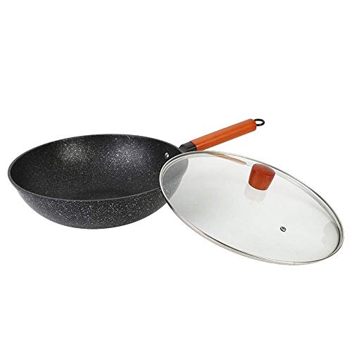 Cocina la parte inferior plana del hogar Wok shabu-shabu Hot Stove Crisol de guisado de gas cocina de inducción universal Pot Maifanshi multi-función antiadherente Sin Aceite fumar marihuana (Color: N