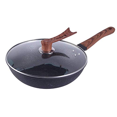Cocina la parte inferior plana del hogar Wok shabu-shabu Hot Stove Crisol de guisado de gas cocina de inducción universal Pot Maifanshi multi-función antiadherente Sin Aceite fumar marihuana (Color: N