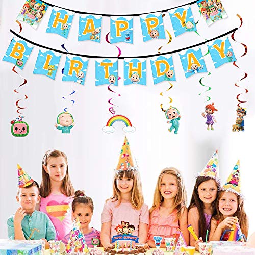 Cocomelon Decoraciones De Fiesta Temática, FANDE Decoraciones Cumpleaños Cocomelon Cupcake Toppers para Cumpleaños Decoraciones