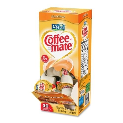 Coffee-mate Hazelnut Creamer, .375 oz., 50 Creamers/Box by Coffee-mate
