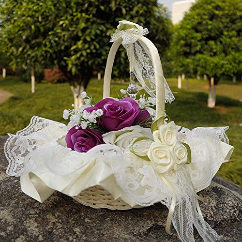 Coil.c Boda Cesta Mimbre, Lace Cestas De Almacenaje, Bambú Cesta Picnic, Cesta De Flores Decoración del Hogar, CestaNiña De Las Flores, Cesta De Frutas