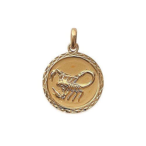 Colgante medalla en chapado en oro escorpión – joyas unisex signo del zodiaco Zodiaco