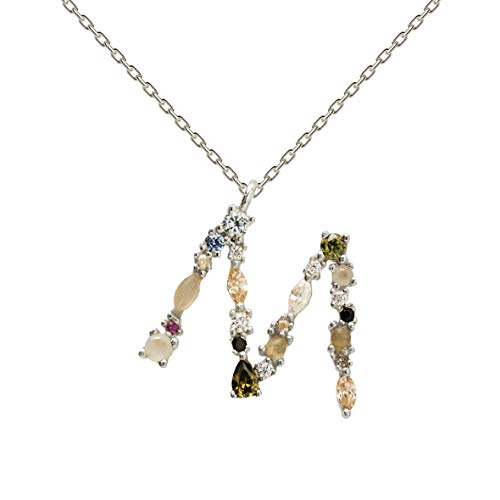 Collar P D PAOLA CO02-108-U plata, letra M