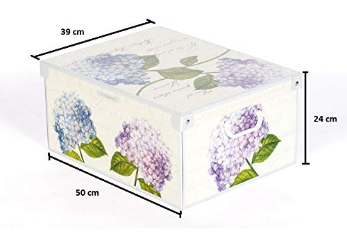 Collection Ortensie, Caja de almacenaje en Carton, Montaje facil 50 x 39 x 24 cm