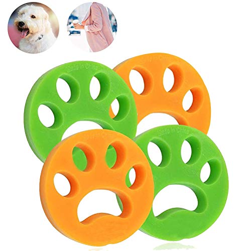 Colmanda Bola De Limpieza De Ropa, 4 Piezas Lavandería Mascota Removedor Universal Flotador Filtro Bolsa de Lavandería Bola Flotante Pet Fur Catcher para Mascotas, Reutilizable e Hipoalergénica
