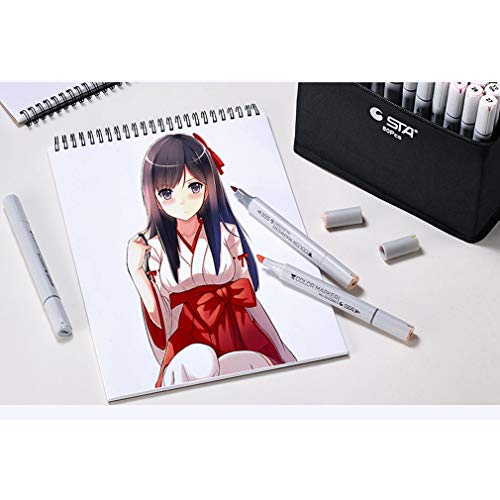Color Art Marker Set con Marker Case para Anime, Marcadores De Bocadillos Grasos De Alcohol con Puntas Dobles para Pintar, Colorear, Dibujar Y Dibujar Cómics, Dibujos Animados,30Colors