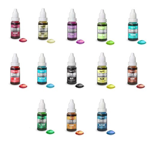 COLOR FLO - 13 X Colorantes líquido alimentario muy concentrado para aerógrafo,mezclas de azúcar, cremas, pastele