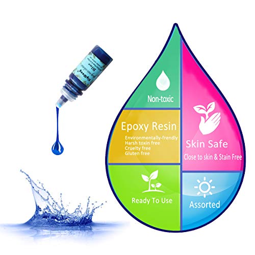 Colorante de resina epoxi – 16 colores líquido translúcido resina epoxi Pigmento altamente concentrado resina epoxi tinte para hacer joyas ewelry, para colorear en resina AB para pintura, 16 × 10 ml