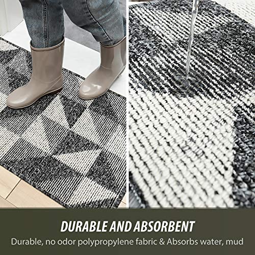 Color&Geometry Felpudo de Entrada, Alfombrilla Antideslizante, Alfombra Exterior, Lavable a Máquina para Interior, Exterior, Patio, Cocina, Pasillo, Puerta Trasera Delantera, 50 x 80 cm, Negro