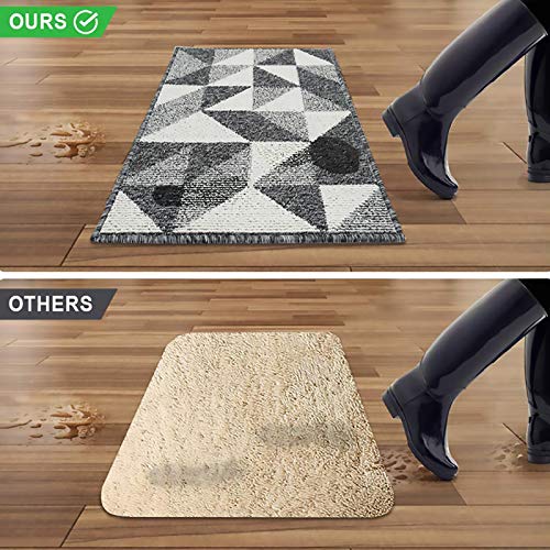 Color&Geometry Felpudo de Entrada, Alfombrilla Antideslizante, Alfombra Exterior, Lavable a Máquina para Interior, Exterior, Patio, Cocina, Pasillo, Puerta Trasera Delantera, 50 x 80 cm, Negro