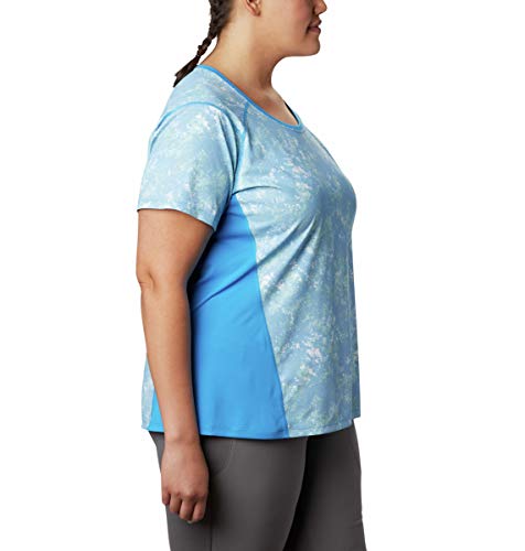 Columbia Solar Chill 2.0 Camisa de Manga Corta para Mujer Solar ChillTM 2.0 de Manga Corta, Solar ChillTM 2.0 - Manga Corta, Mujer, Color Impresión estática Azul, tamaño Large