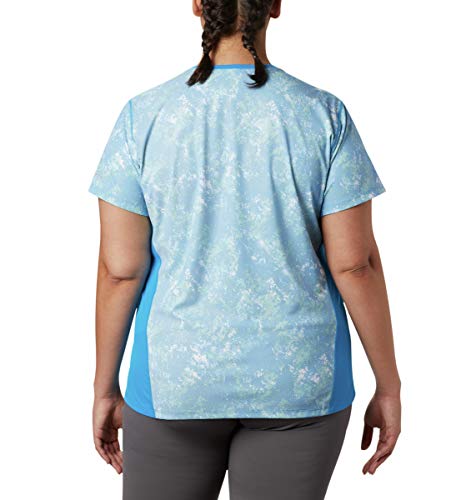 Columbia Solar Chill 2.0 Camisa de Manga Corta para Mujer Solar ChillTM 2.0 de Manga Corta, Solar ChillTM 2.0 - Manga Corta, Mujer, Color Impresión estática Azul, tamaño Large