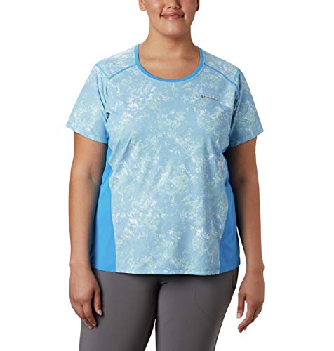 Columbia Solar Chill 2.0 Camisa de Manga Corta para Mujer Solar ChillTM 2.0 de Manga Corta, Solar ChillTM 2.0 - Manga Corta, Mujer, Color Impresión estática Azul, tamaño Large