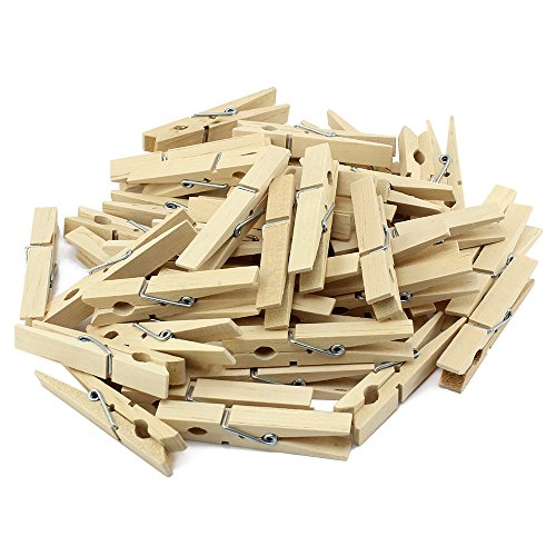 com-four® 250x Pinzas Naturales para la Ropa, Pinzas Resistentes Hechas de Madera de Abedul (250 Piezas)