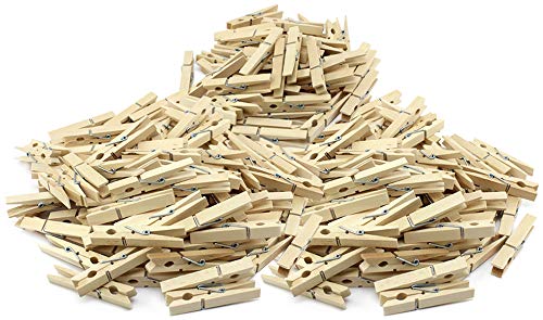 com-four® 250x Pinzas Naturales para la Ropa, Pinzas Resistentes Hechas de Madera de Abedul (250 Piezas)