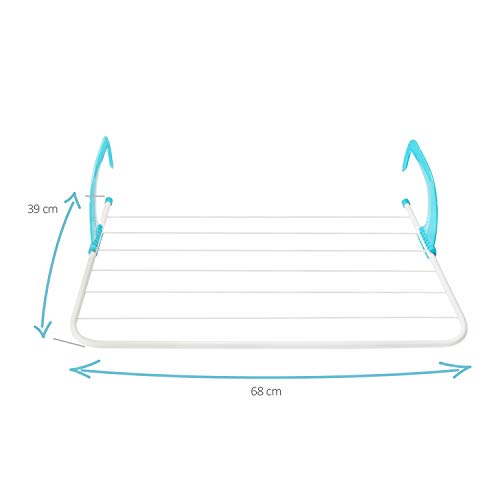 com-four® 2X Secadora de Ropa - Tendedero Secador Ajustable - Ideal para Secar la Ropa en la Calefacción o en el Balcón (02 Piezas - 68 x 39cm)