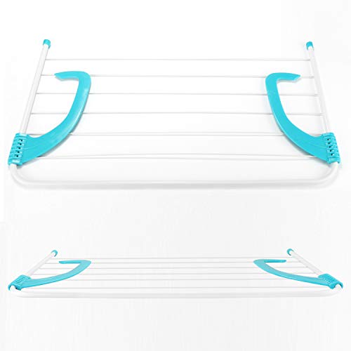 com-four® 2X Secadora de Ropa - Tendedero Secador Ajustable - Ideal para Secar la Ropa en la Calefacción o en el Balcón (02 Piezas - 68 x 39cm)