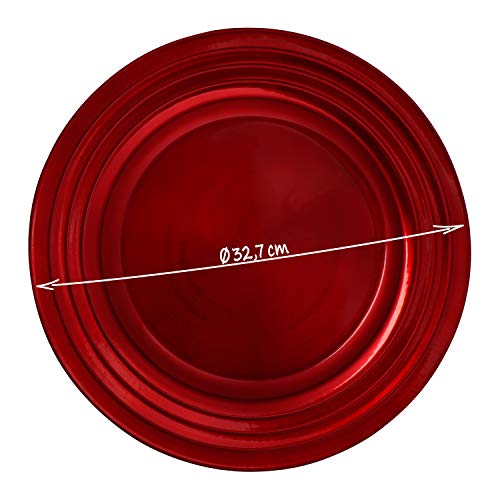 COM-FOUR® 4x Placa decorativa de plástico - Plato de corona de Adviento para Navidad - Plato para bodas y celebraciones familiares