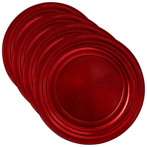 COM-FOUR® 4x Placa decorativa de plástico - Plato de corona de Adviento para Navidad - Plato para bodas y celebraciones familiares
