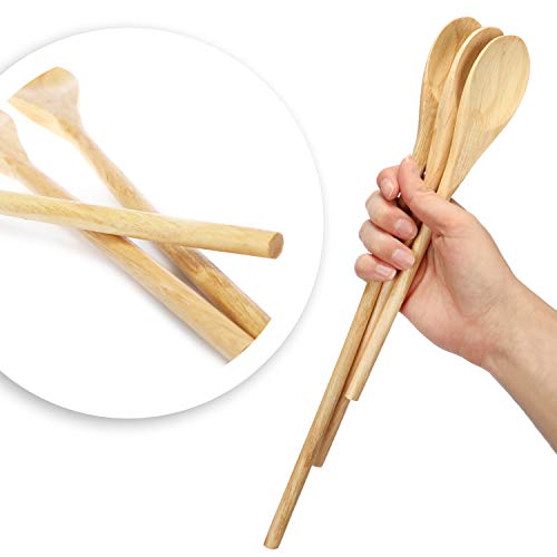 COM-FOUR® 6x cucharas de madera en tres tamaños diferentes - juego de cucharas de madera para cocinar - cuchara de madera