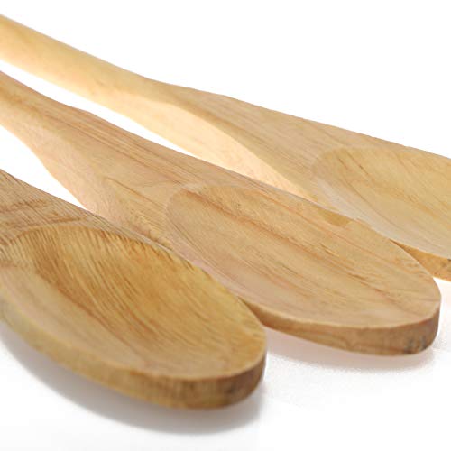 COM-FOUR® 6x cucharas de madera en tres tamaños diferentes - juego de cucharas de madera para cocinar - cuchara de madera