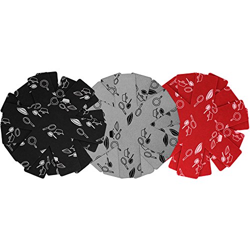 com-four® 9x pan protector hecho de fieltro, protección contra rayones para sartenes, con motivos decorativos, en negro, rojo y gris (09 piezas - gris/rojo/negro)