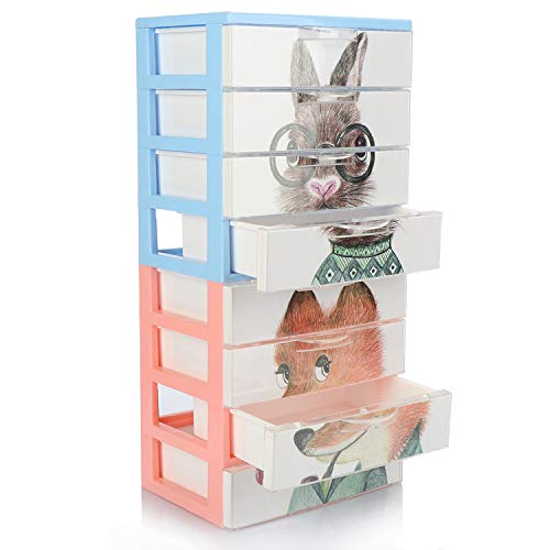 com-four® Caja de cajones 2X, Caja de plástico para Guardar Juguetes para niños, artesanías, bolígrafos: práctica Caja de clasificación [la selección varía] (02x Cajas 4 Compartimentos 18x13x20)