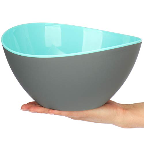 COM-FOUR®, juego de 3 piezas de ensaladeras, tazones decorativos grandes para ensaladas, frutas, bocadillos y mucho más, tazones aptos para el lavavajillas