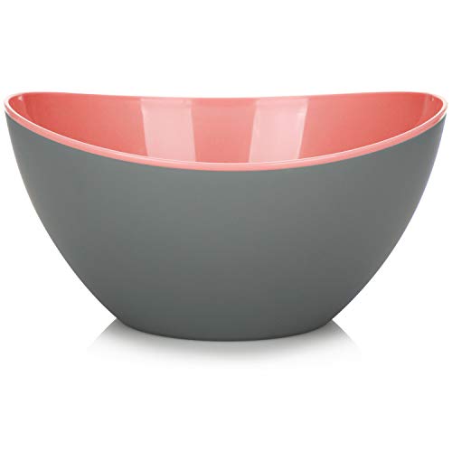 COM-FOUR®, juego de 3 piezas de ensaladeras, tazones decorativos grandes para ensaladas, frutas, bocadillos y mucho más, tazones aptos para el lavavajillas