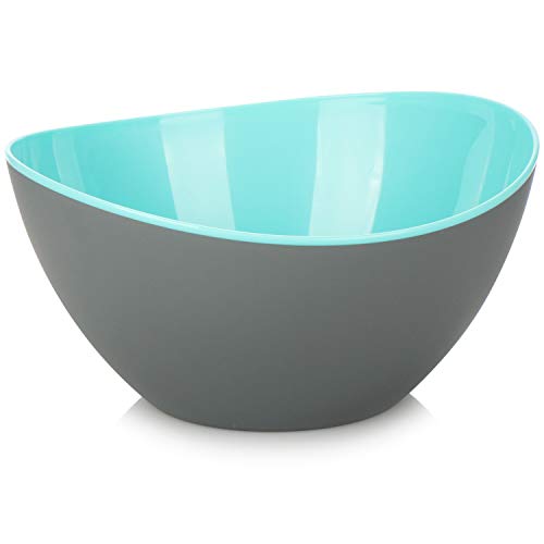 COM-FOUR®, juego de 3 piezas de ensaladeras, tazones decorativos grandes para ensaladas, frutas, bocadillos y mucho más, tazones aptos para el lavavajillas