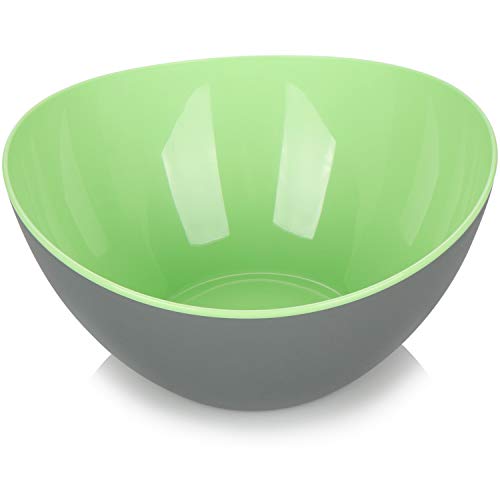 COM-FOUR®, juego de 3 piezas de ensaladeras, tazones decorativos grandes para ensaladas, frutas, bocadillos y mucho más, tazones aptos para el lavavajillas