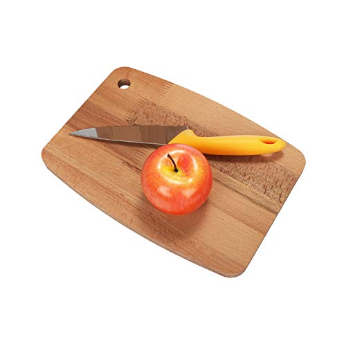 COM-FOUR® Juego de tablas de cortar de 2 piezas de madera de haya, tablas de corte y servicio de madera natural, tablas de desayuno antibacterianas (2 piezas - 29x20 / 26x16 cm - madera de haya)