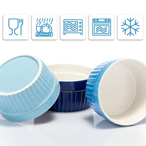 COM-FOUR® Moldes para soufflé 12x - cuencos pequeños de cerámica creme brulee - moldes a prueba de horno - cuencos para postres y moldes para pastelería, por ejemplo, aleta ragú