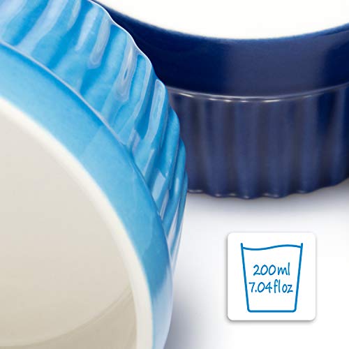 COM-FOUR® Moldes para soufflé 12x - cuencos pequeños de cerámica creme brulee - moldes a prueba de horno - cuencos para postres y moldes para pastelería, por ejemplo, aleta ragú
