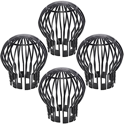 com-four® protección de canalón 4X para bajantes, protección de bajante para Hojas, Hojas, Ramas tamiz de Hoja, tamiz de Hoja para atrapar Hojas - Ø Aprox. 13,2 x 14,5 cm (04 Piezas)