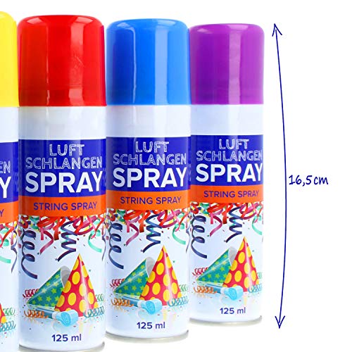 com-four® serpentinas 4X en Aerosol - serpentinas de una Lata - Gran decoración para su Fiesta
