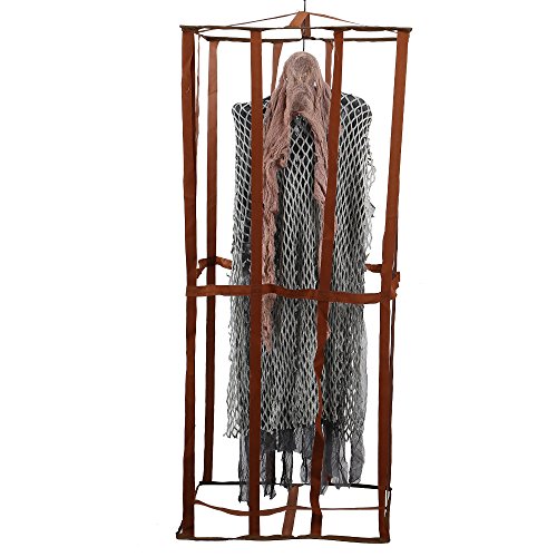 Comficent Esqueleto Preso de Halloween de Valla prisión Adornos Prisioneros Colgante Fantasmas Horror Props 90CM Decoracion para Fiesta (Gris)