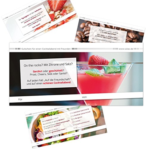 Comida y Bebida con Amigos – El libro de cupones con 10 vales para Común Tiempo con Amigos y amigas en una buena comida y bebida. con 10 Un hermoso regalo vales, de forma individual.
